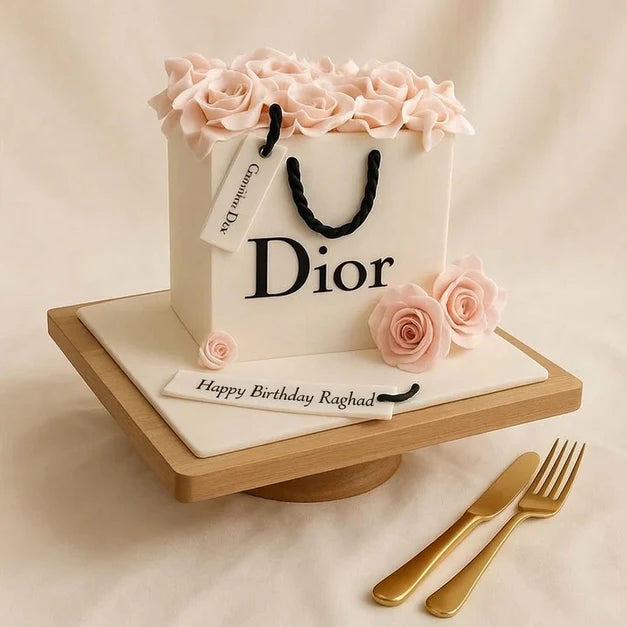 Dior Theme Birthday Cake For Ladies - Chocolate