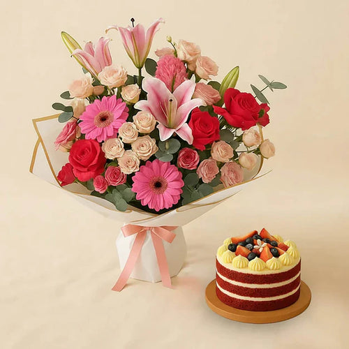 Blush Bloom Pink Flower Bouquet - Flowers